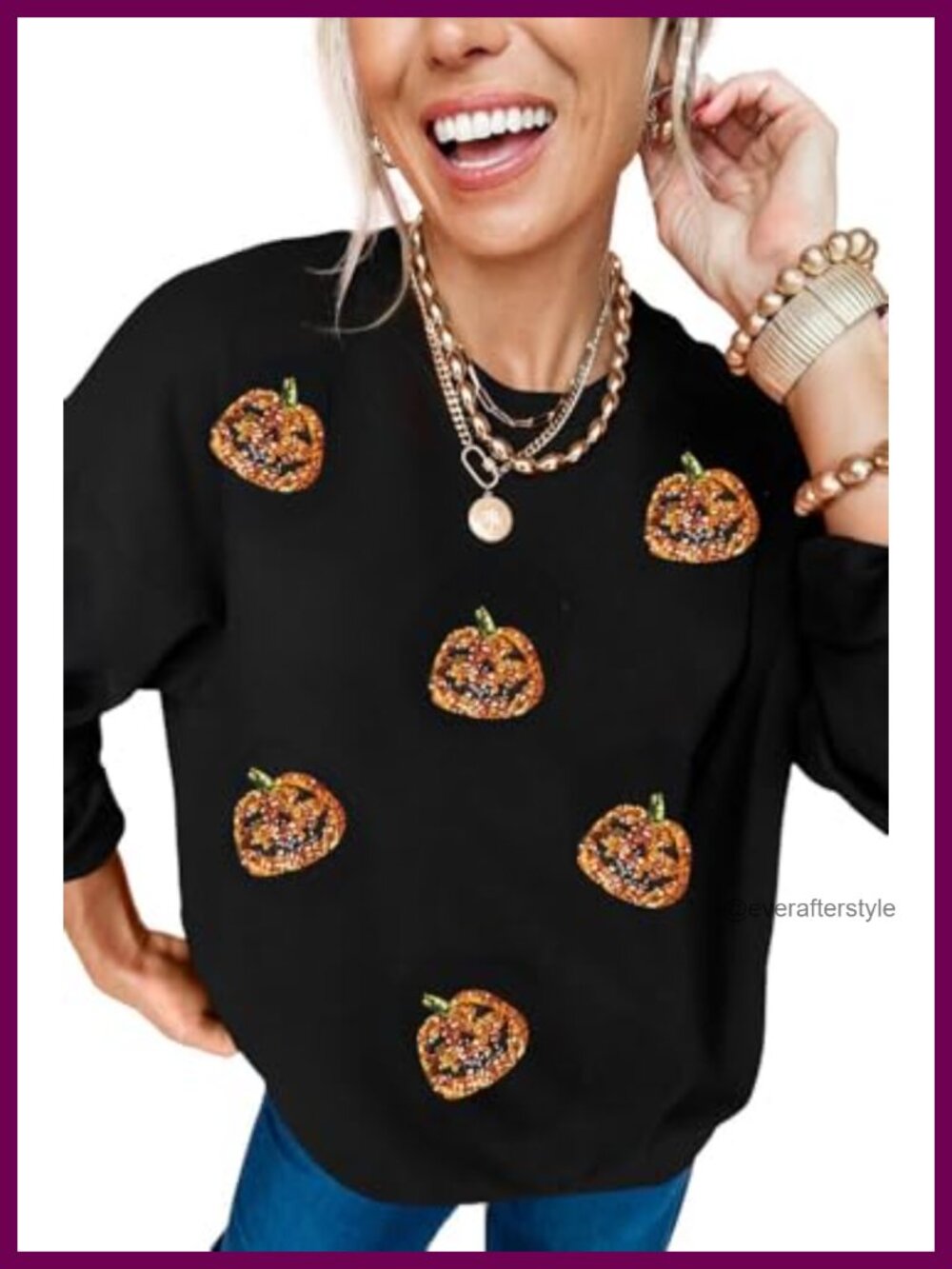 Halloween Ghost Pumpkin Graphic Crewneck Sweatshirt Loose Fit Pullover
